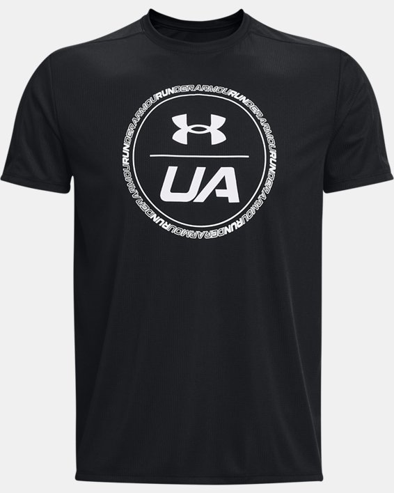 Men's UA Speed Stride Graphic Short Sleeve, Black, pdpMainDesktop image number 4